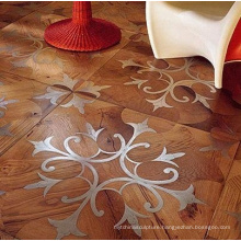 Pattern floor white steel inlays